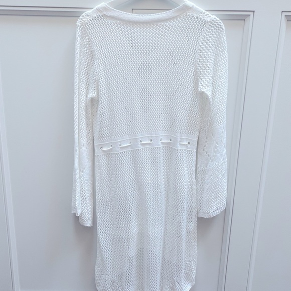 White Crochet High Low Dress - Picture 4 of 4